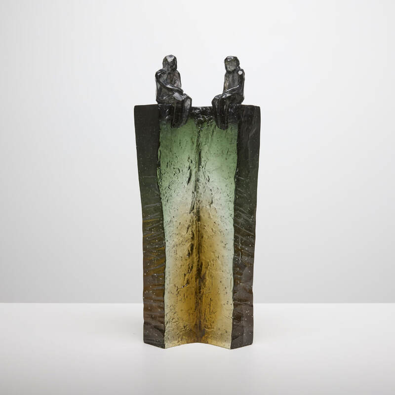 Di Tocker, "​​Kōrero (Green Grey, Bronze)", Cast Glass, H 328 x W 107 x D 107mm, 2023