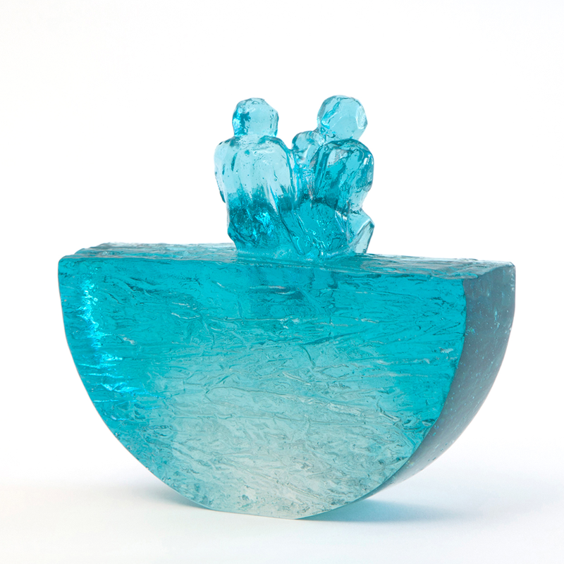 Di Tocker, "Team of Two (Turquoise Mix)", Cast Glass, H143 x W165 x D55mm, 2023