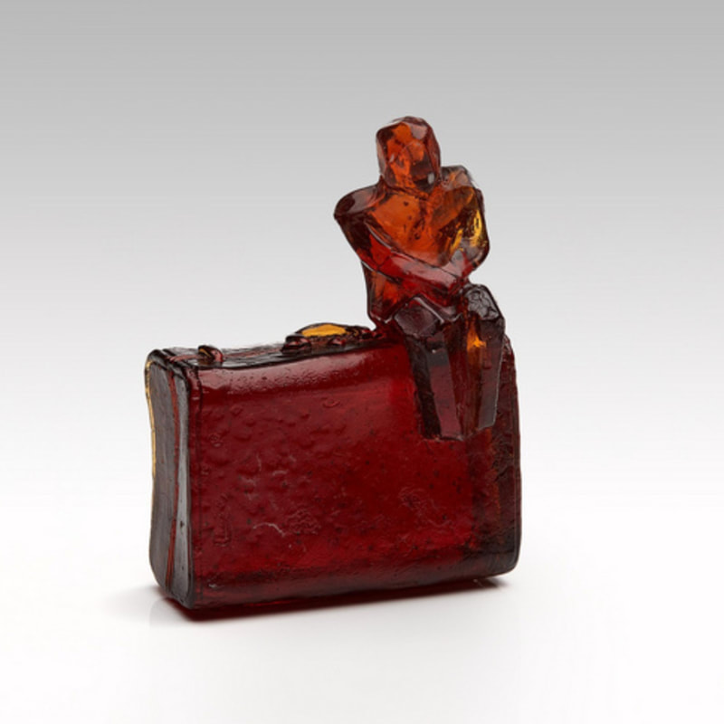 Di Tocker, "Traveller (Orange/Red)", Handcrafted Lead Crystal Glass, H122 x W90 x D55mm, 2021