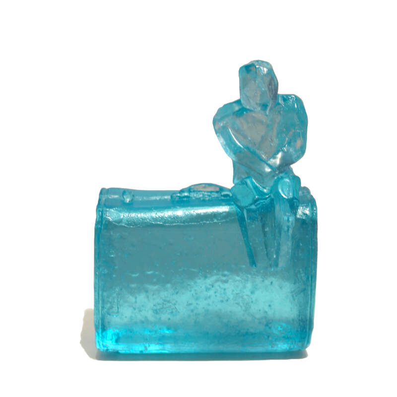 Di Tocker, "​​Traveller (Pale Aqua)", Lead Crystal Glass, H 122 x W 90 x D 55mm, 2023