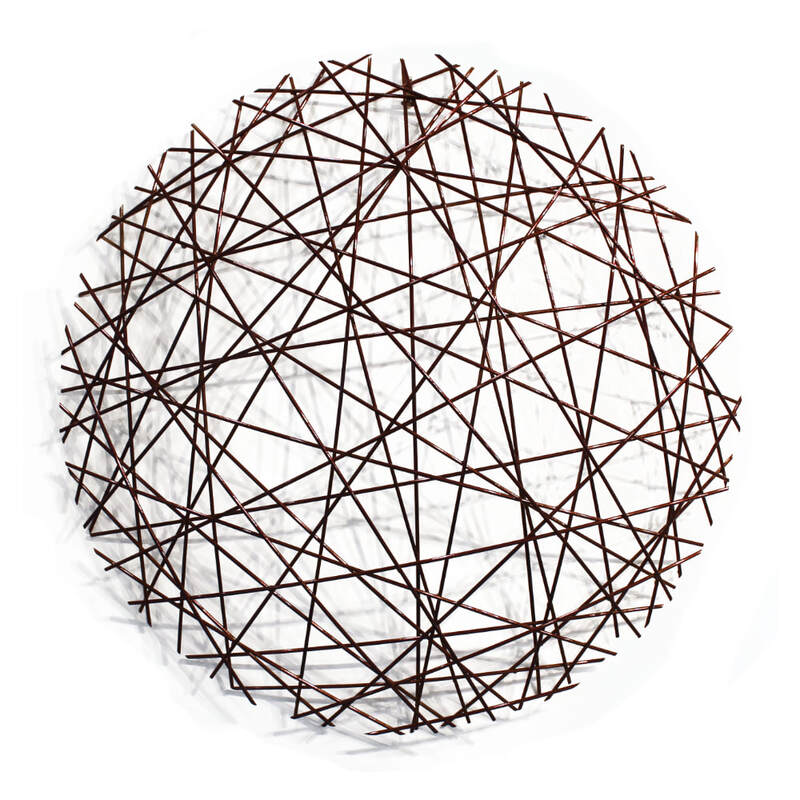 Jamie Adamson, "Copper Lines 1", Steel Wall Sculpture, 900mm Diameter, 2024
