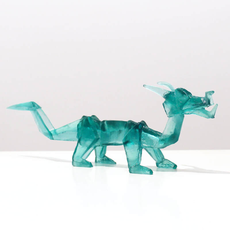 Tom Barter "Year of the Dragon - Origami Series", Cast Glass, H90 x W270 x D50mm